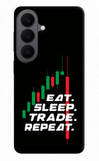 Eat Sleep Trade Repeat Samsung S26 Hard Case Back Cover by Casekaro