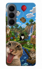 Minecraft Cat Chaos Samsung S26 Hard Case Back Cover by Casekaro
