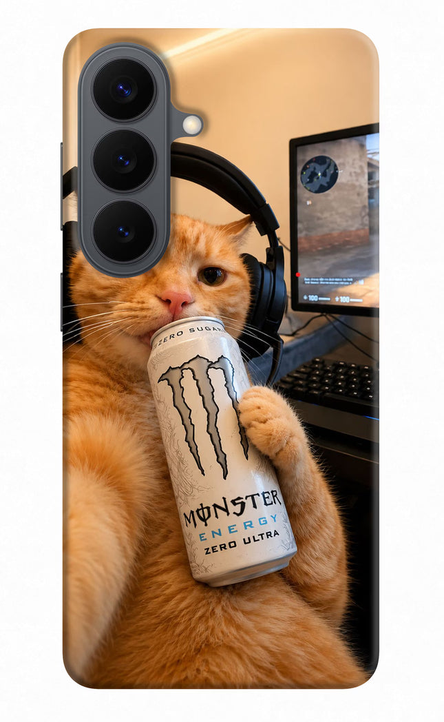 Gamer Cat Energy Samsung S26 Hard Case Back Cover by Casekaro
