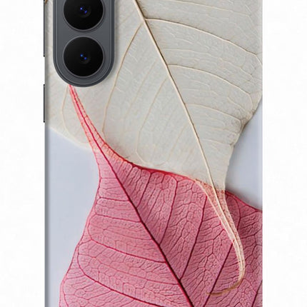 White Pink Leaf Samsung S26 Plus Back Cover