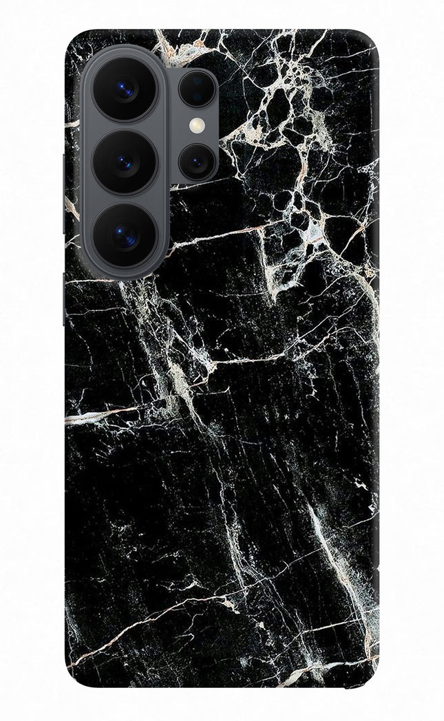 Black Marble Texture Samsung S26 Ultra Hard Case Back Cover by Casekaro