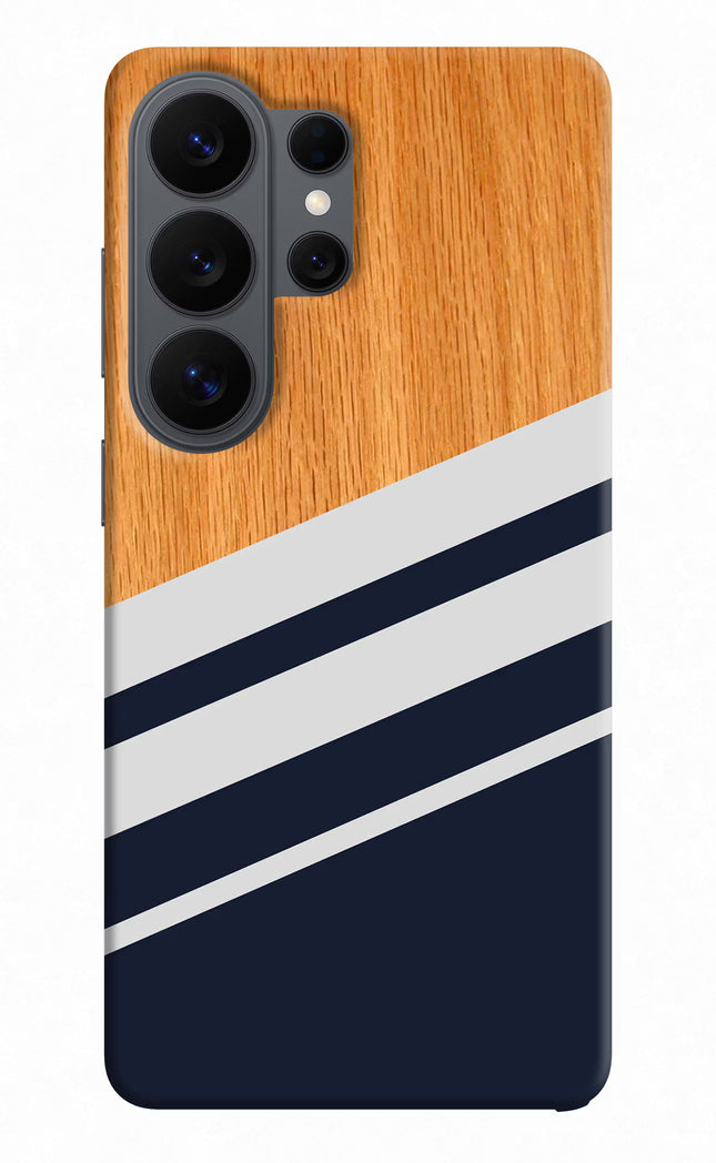 Blue and white wooden Samsung S26 Ultra Back Cover