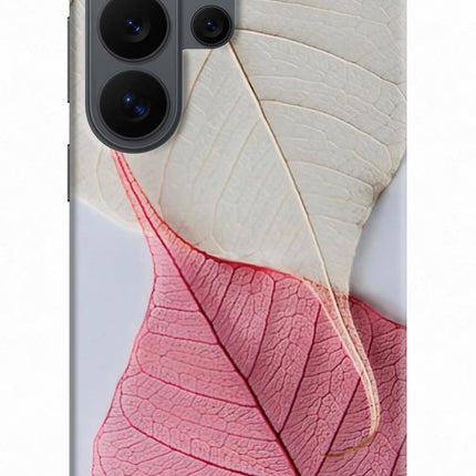 White Pink Leaf Samsung S26 Ultra Back Cover