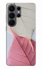 White Pink Leaf Samsung S26 Ultra Back Cover