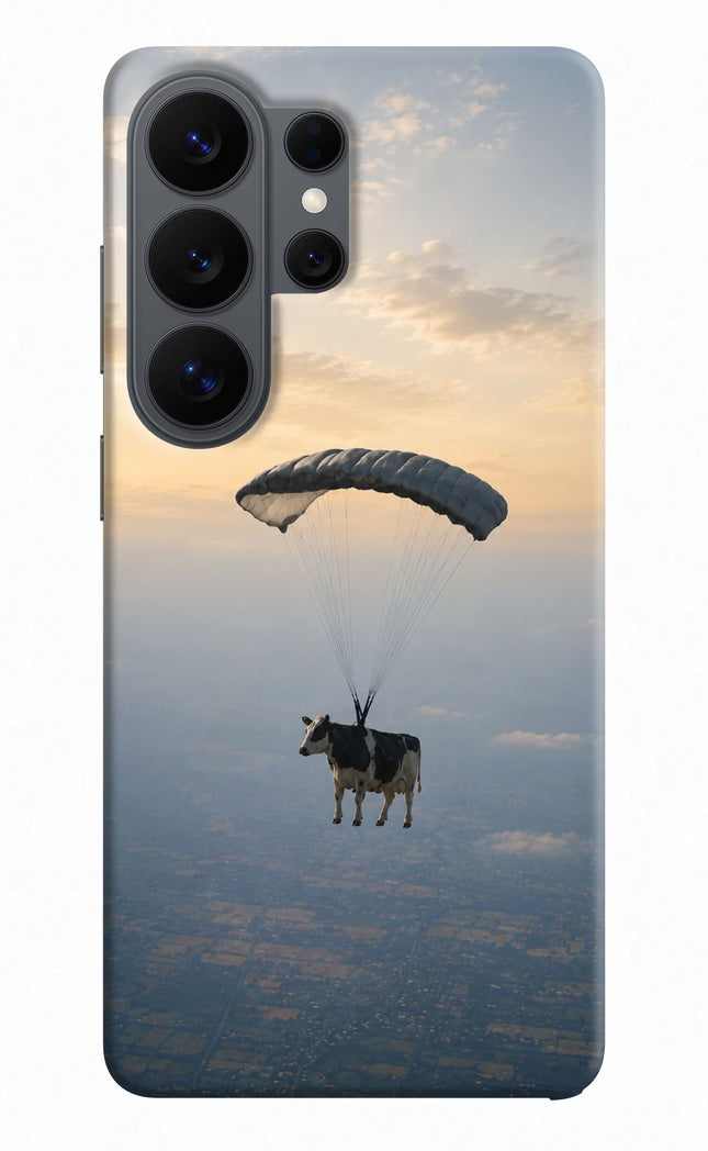 Skydiving Cow Samsung S26 Ultra Hard Case Back Cover by Casekaro