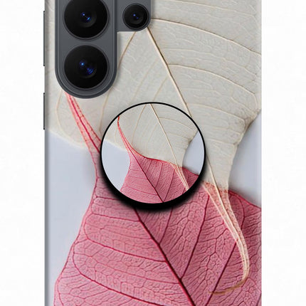 White Pink Leaf Samsung S26 Ultra Pop Case