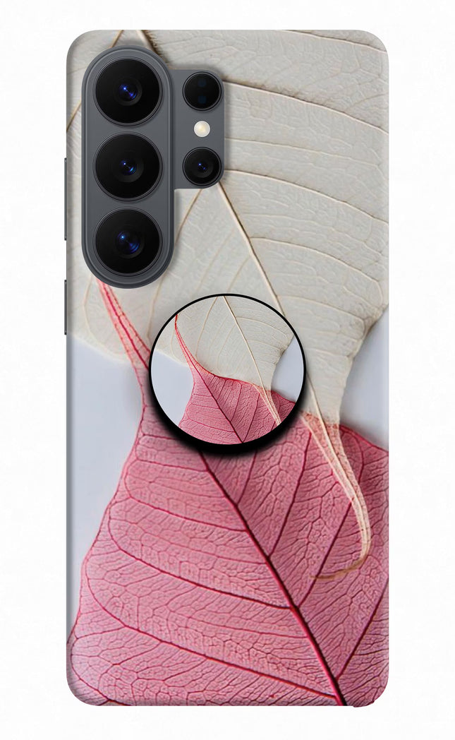 White Pink Leaf Samsung S26 Ultra Pop Case