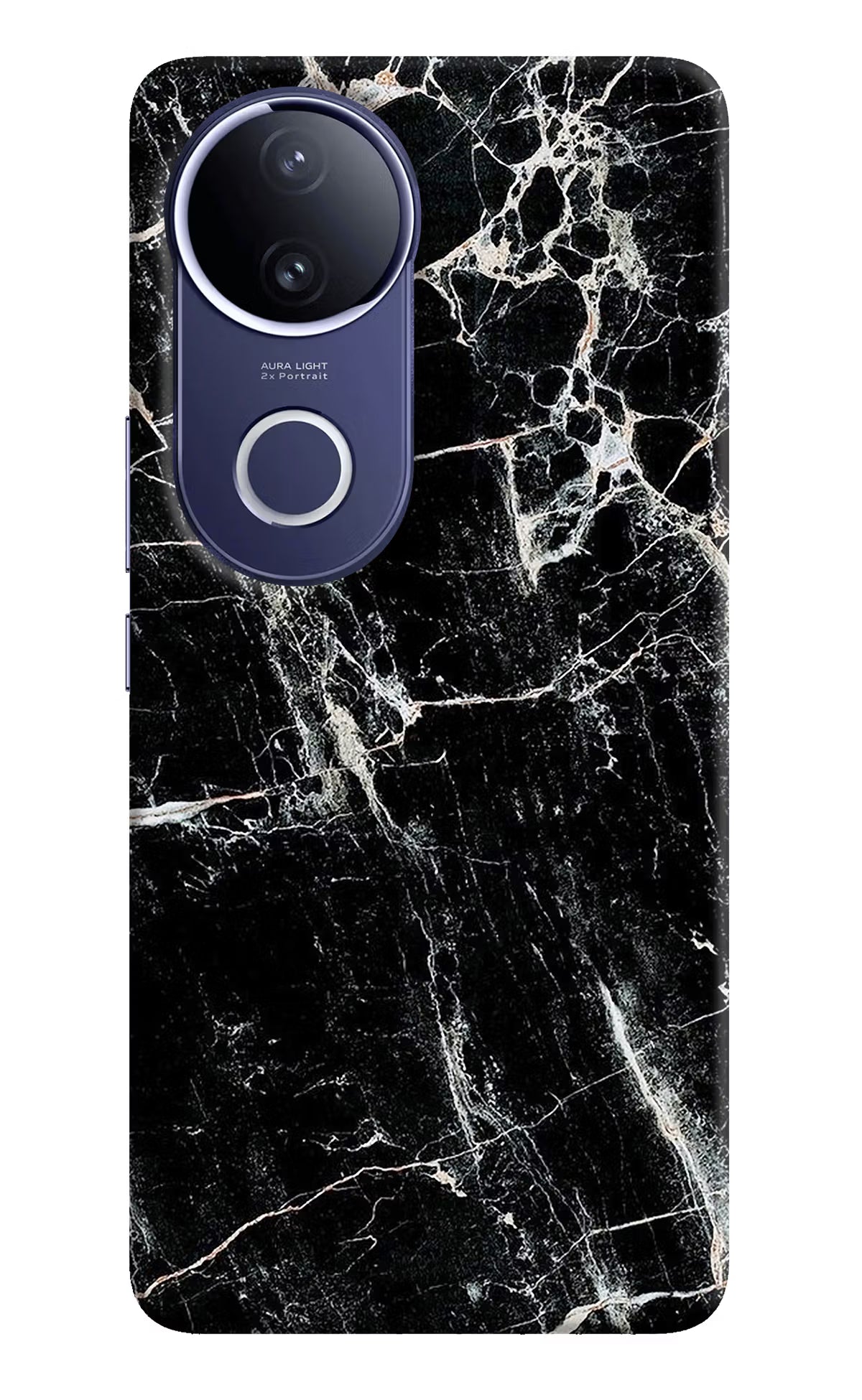 Black Marble Texture Vivo V50e 5G Hard Case Back Cover by Casekaro