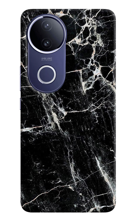 Black Marble Texture Vivo V50e 5G Hard Case Back Cover by Casekaro