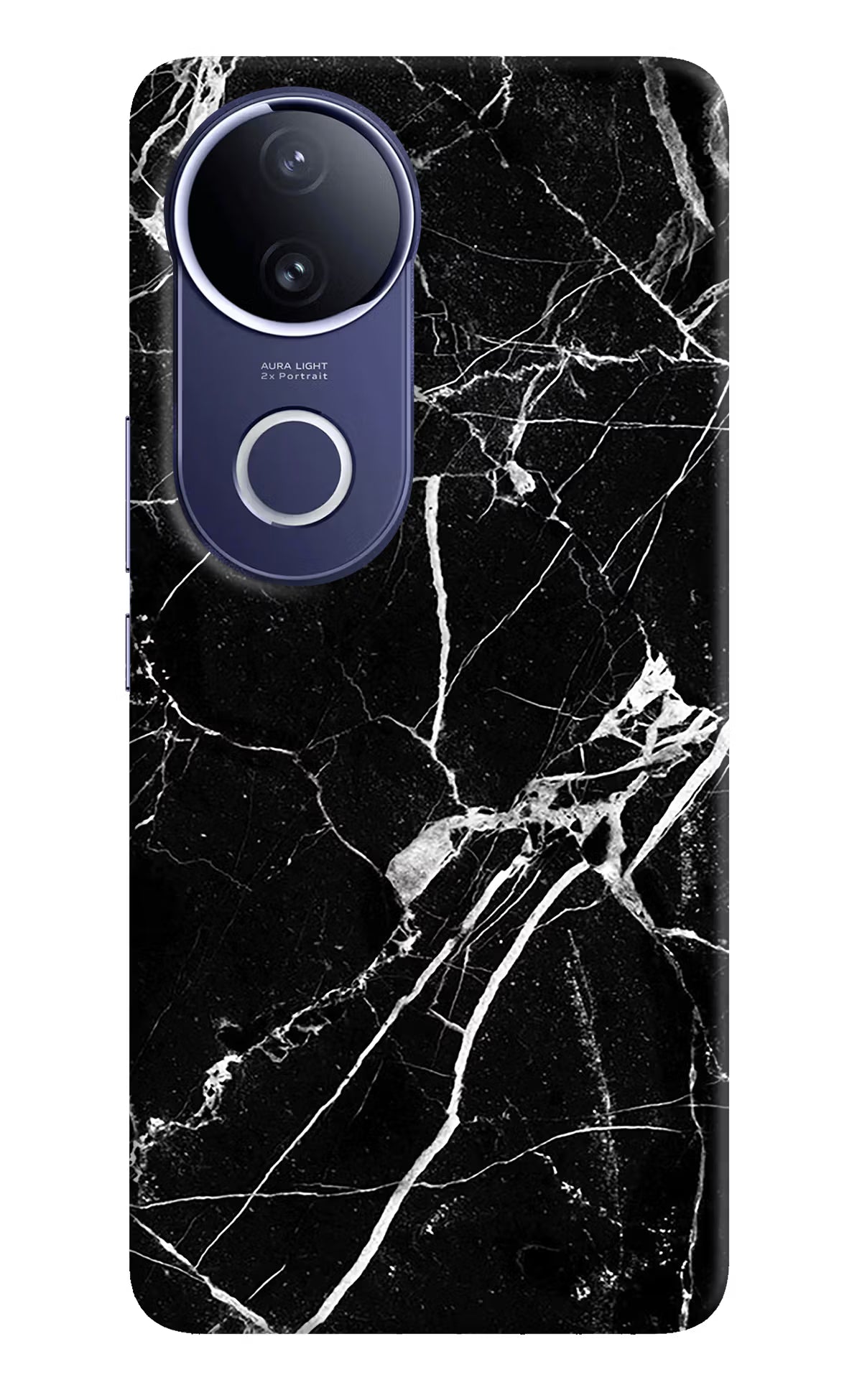 Black Marble Pattern Vivo V50e 5G Hard Case Back Cover by Casekaro
