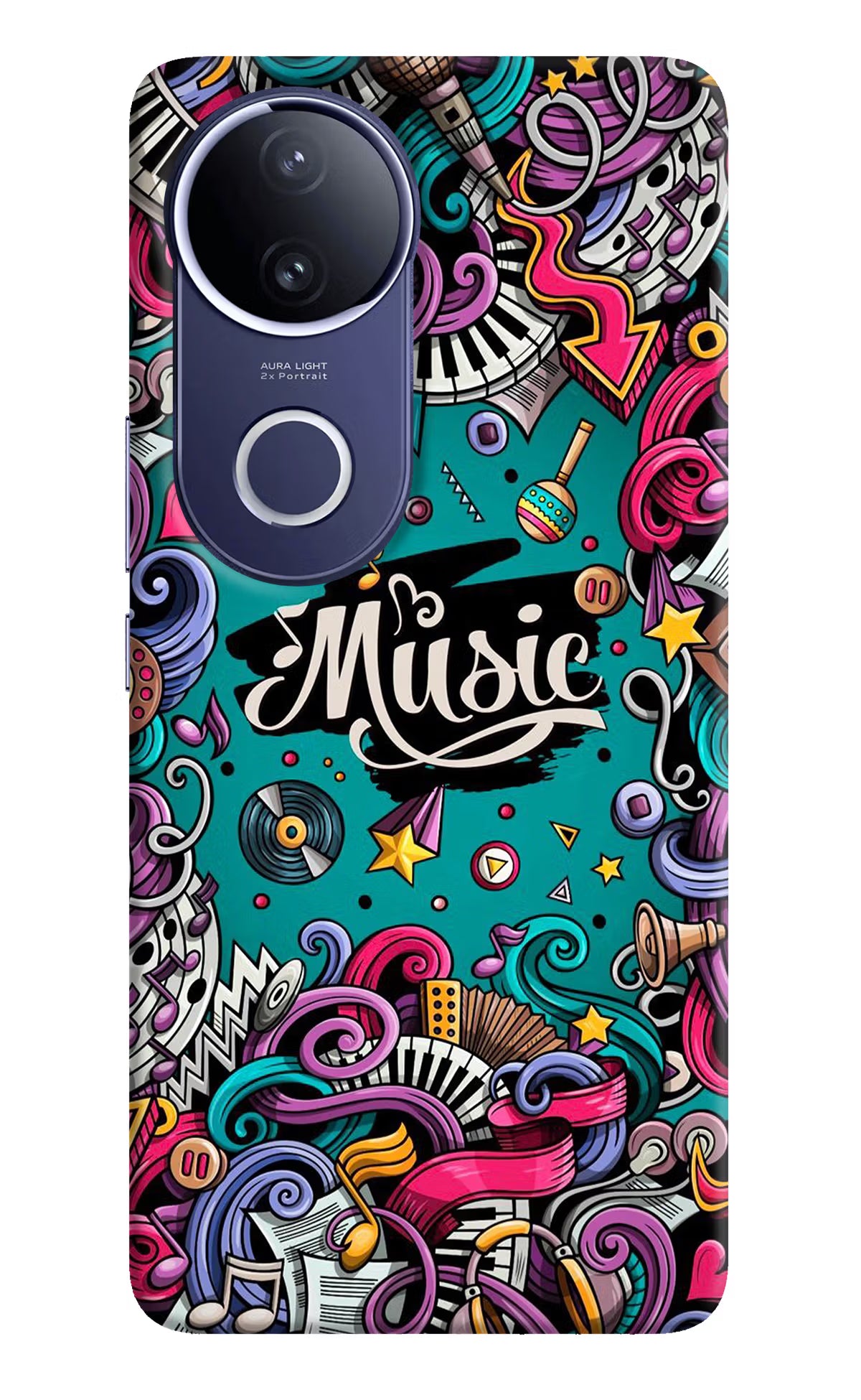 Music Graffiti Vivo V50e 5G Hard Case Back Cover by Casekaro