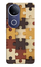 Wooden Puzzle Vivo V50e 5G Hard Case Back Cover by Casekaro