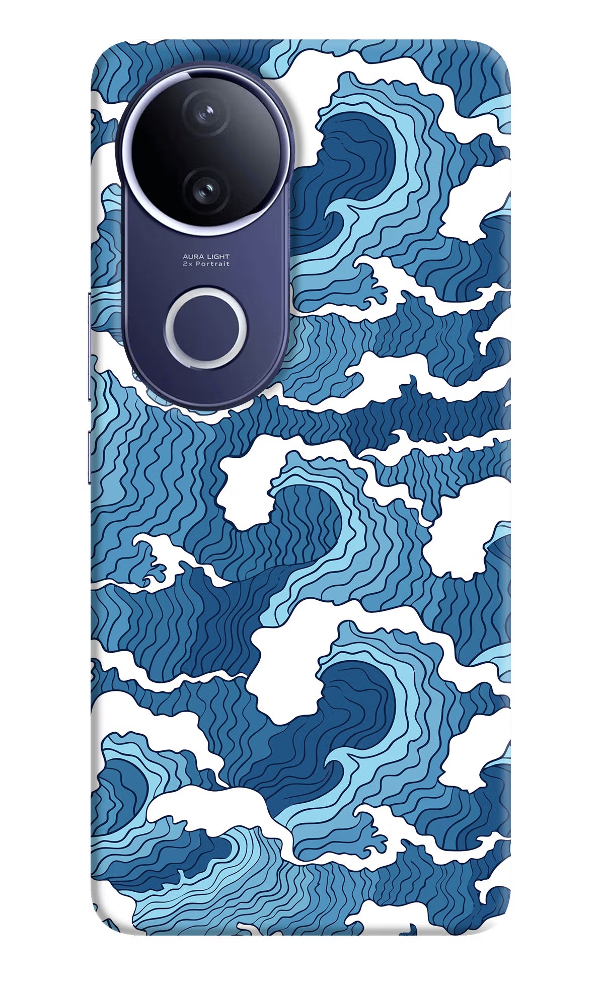 Blue Waves Vivo V50e 5G Hard Case Back Cover by Casekaro