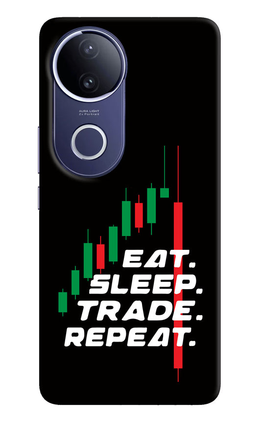 Eat Sleep Trade Repeat Vivo V50e 5G Hard Case Back Cover by Casekaro