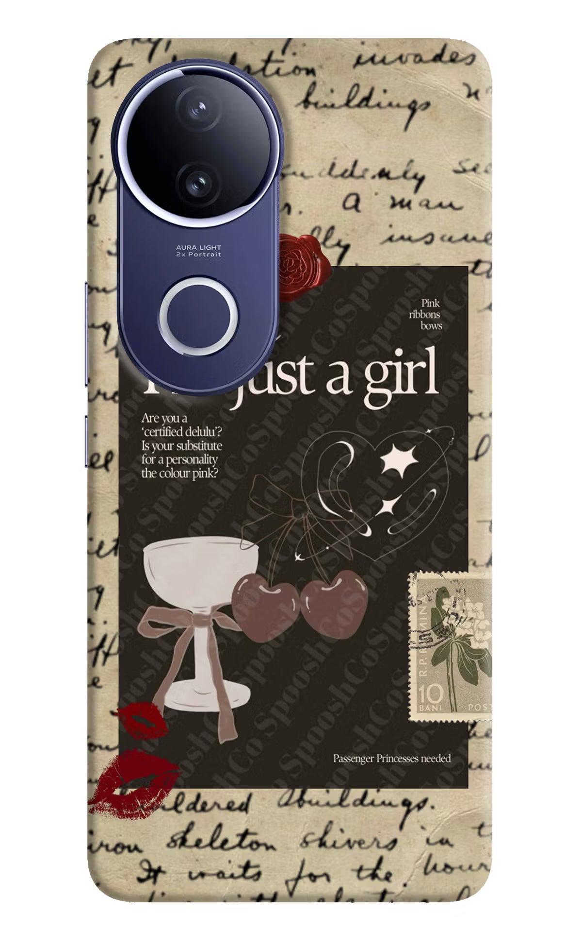 I am just a girl Vivo V50e 5G Hard Case Back Cover by Casekaro