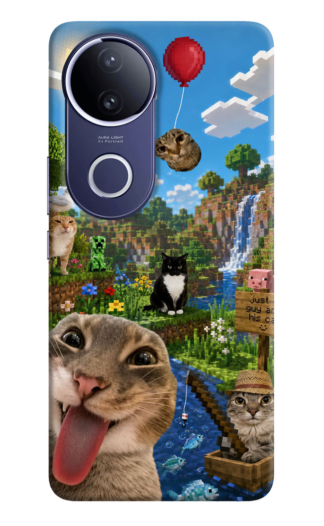 Minecraft Cat Chaos Vivo V50e 5G Hard Case Back Cover by Casekaro