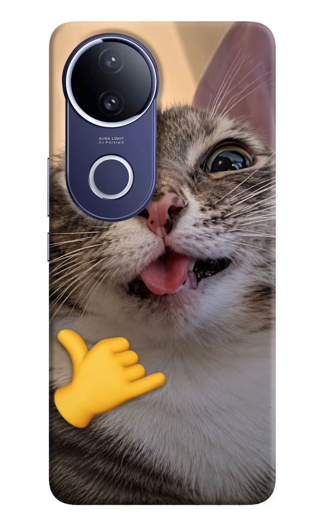 Silly Cat Call Vivo V50e 5G Hard Case Back Cover by Casekaro
