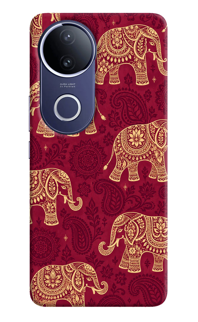 Maroon Elephant Vivo V50e 5G Hard Case Back Cover by Casekaro