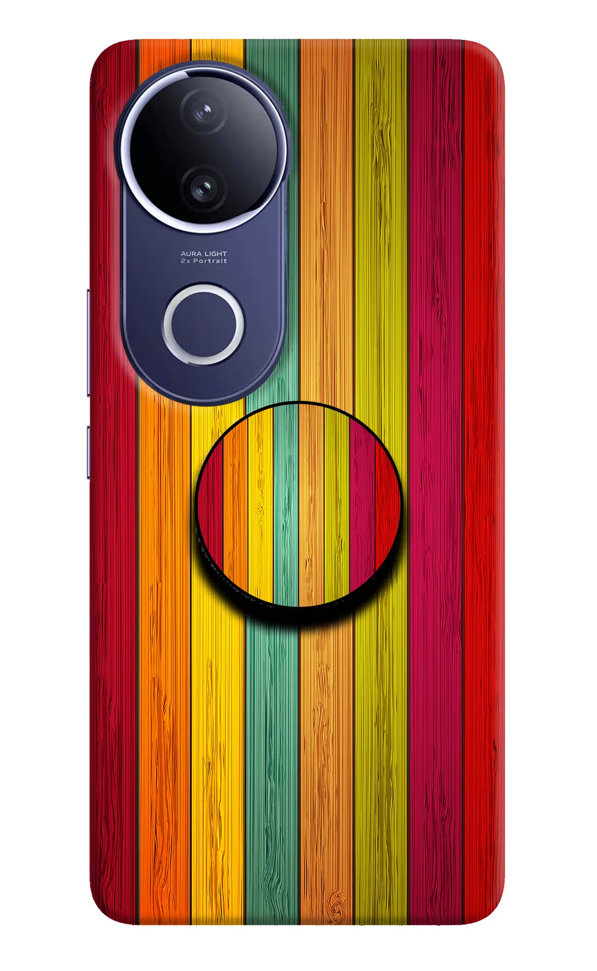 Multicolor Wooden Vivo V50e 5G Pop Case by Casekaro
