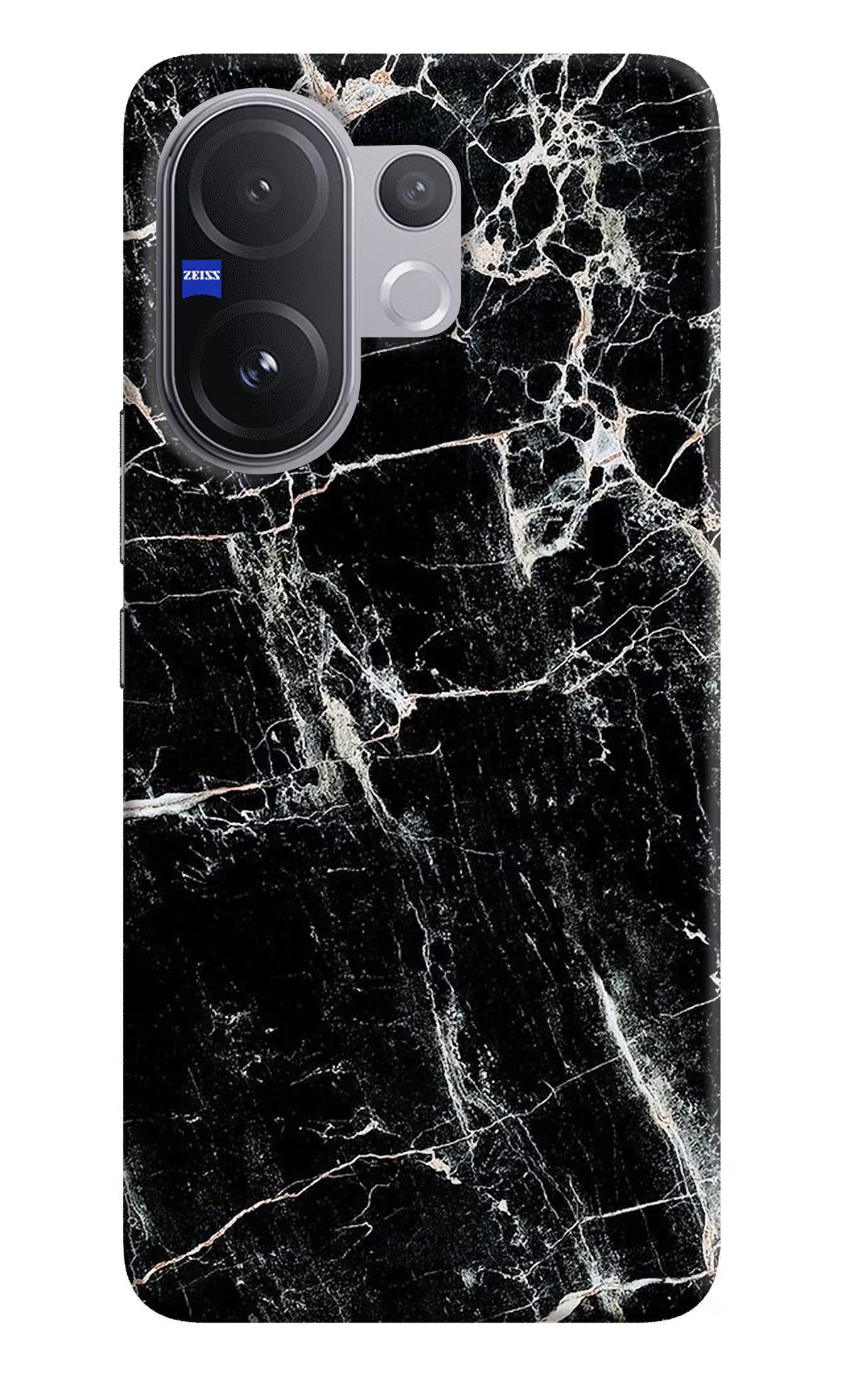 Black Marble Texture Vivo V60 5G Hard Case Back Cover by Casekaro