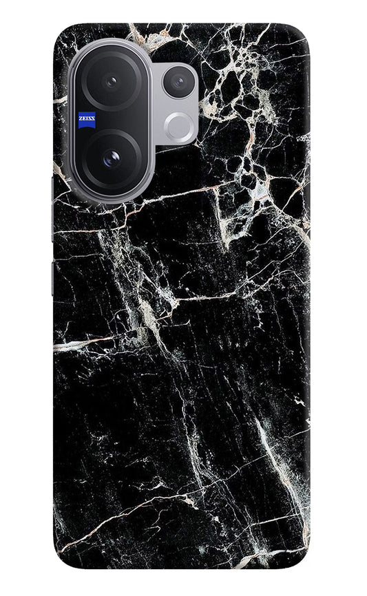 Black Marble Texture Vivo V60 5G Hard Case Back Cover by Casekaro