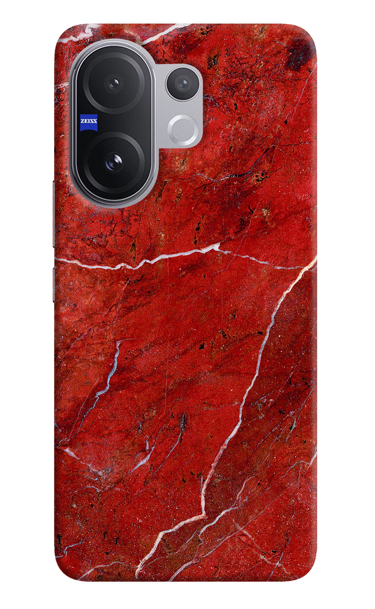 Red Marble Design Vivo V60 5G Hard Case Back Cover by Casekaro