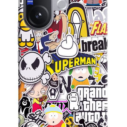 Sticker Bomb Vivo V60 5G Hard Case Back Cover by Casekaro