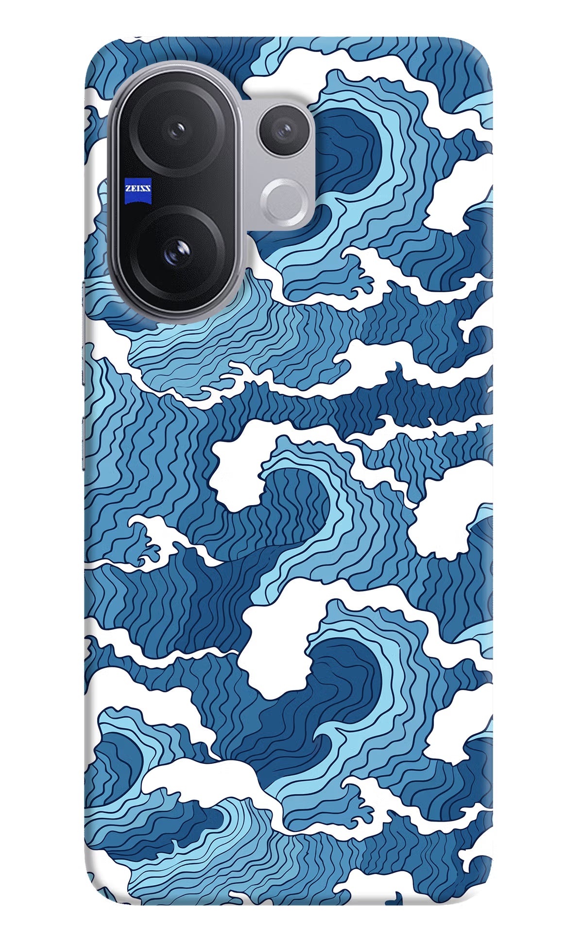Blue Waves Vivo V60 5G Hard Case Back Cover by Casekaro