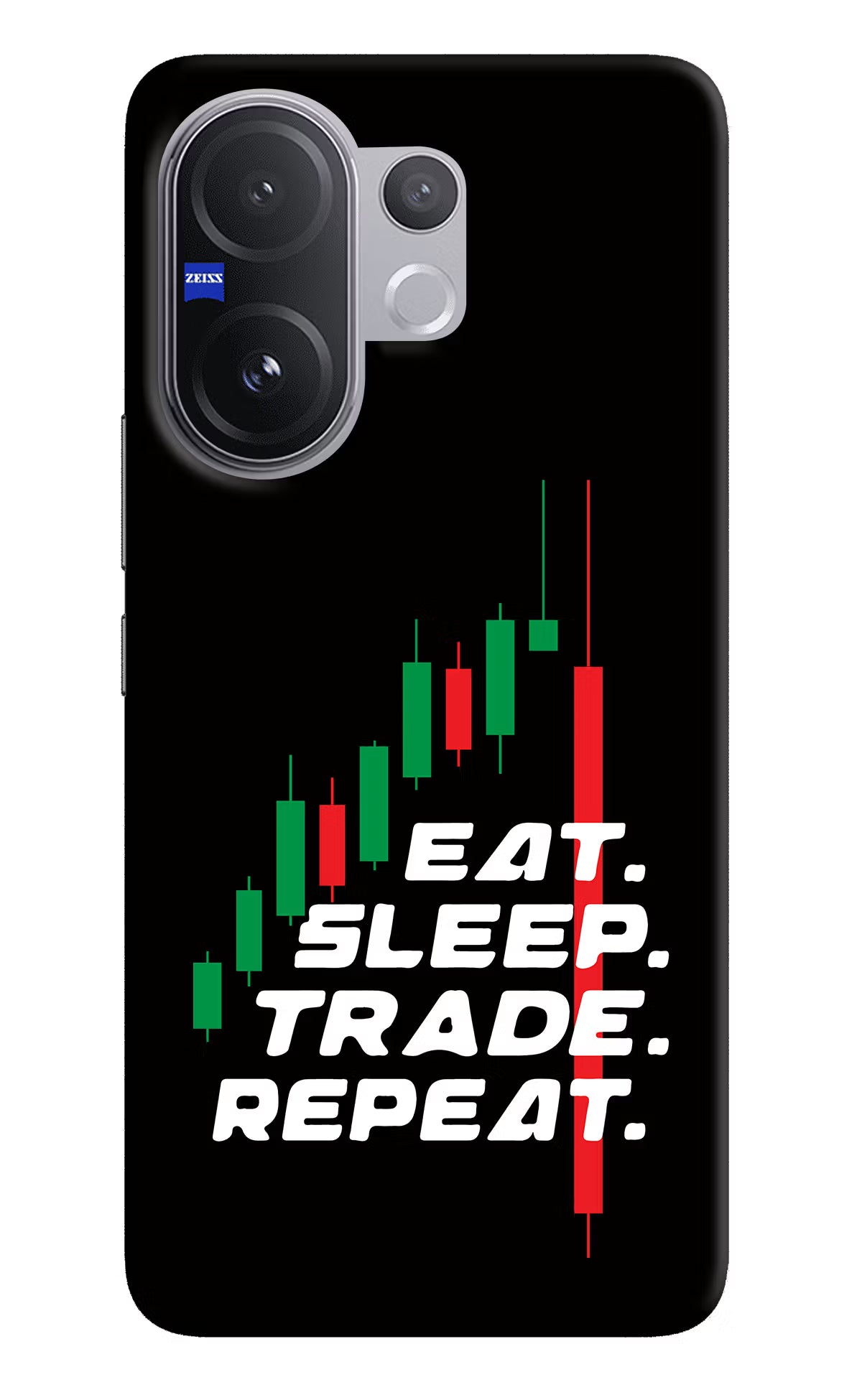 Eat Sleep Trade Repeat Vivo V60 5G Hard Case Back Cover by Casekaro
