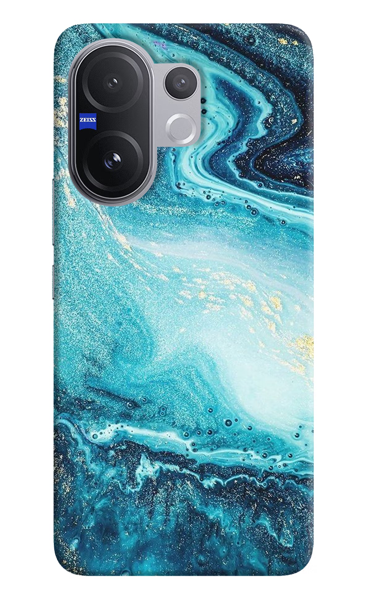 Blue Glitter Marble Vivo V60 5G Hard Case Back Cover by Casekaro