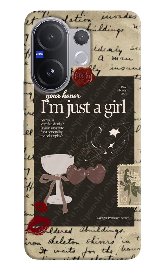 I am just a girl Vivo V60 5G Hard Case Back Cover by Casekaro