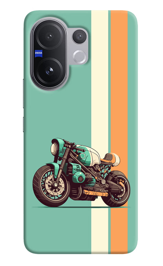 Striped Moto Drift Vivo V60 5G Hard Case Back Cover by Casekaro