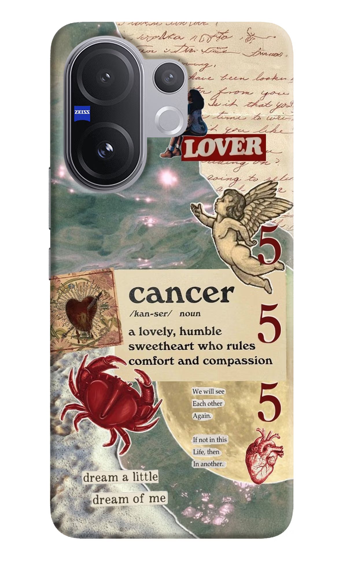 Cancer Zodiac Vivo V60 5G Hard Case Back Cover by Casekaro
