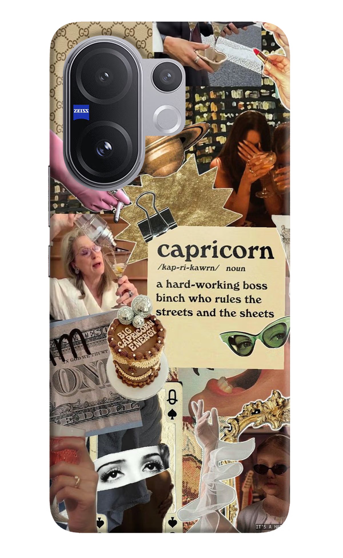 Capricorn Zodiac Vivo V60 5G Hard Case Back Cover by Casekaro