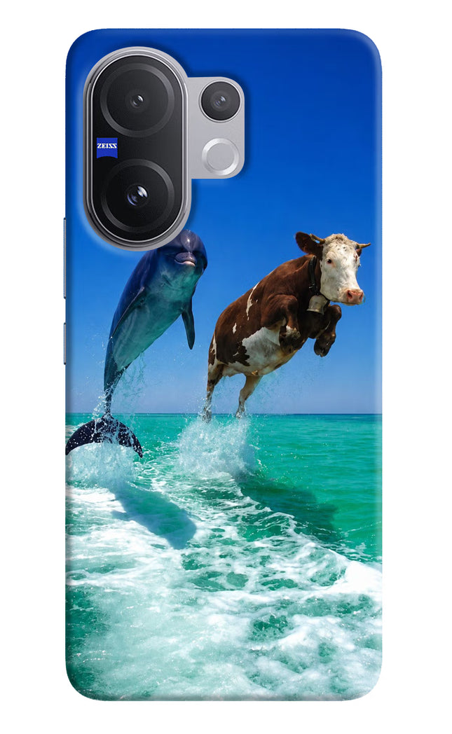 Dolphin vs Cow Vivo V60 5G Hard Case Back Cover by Casekaro