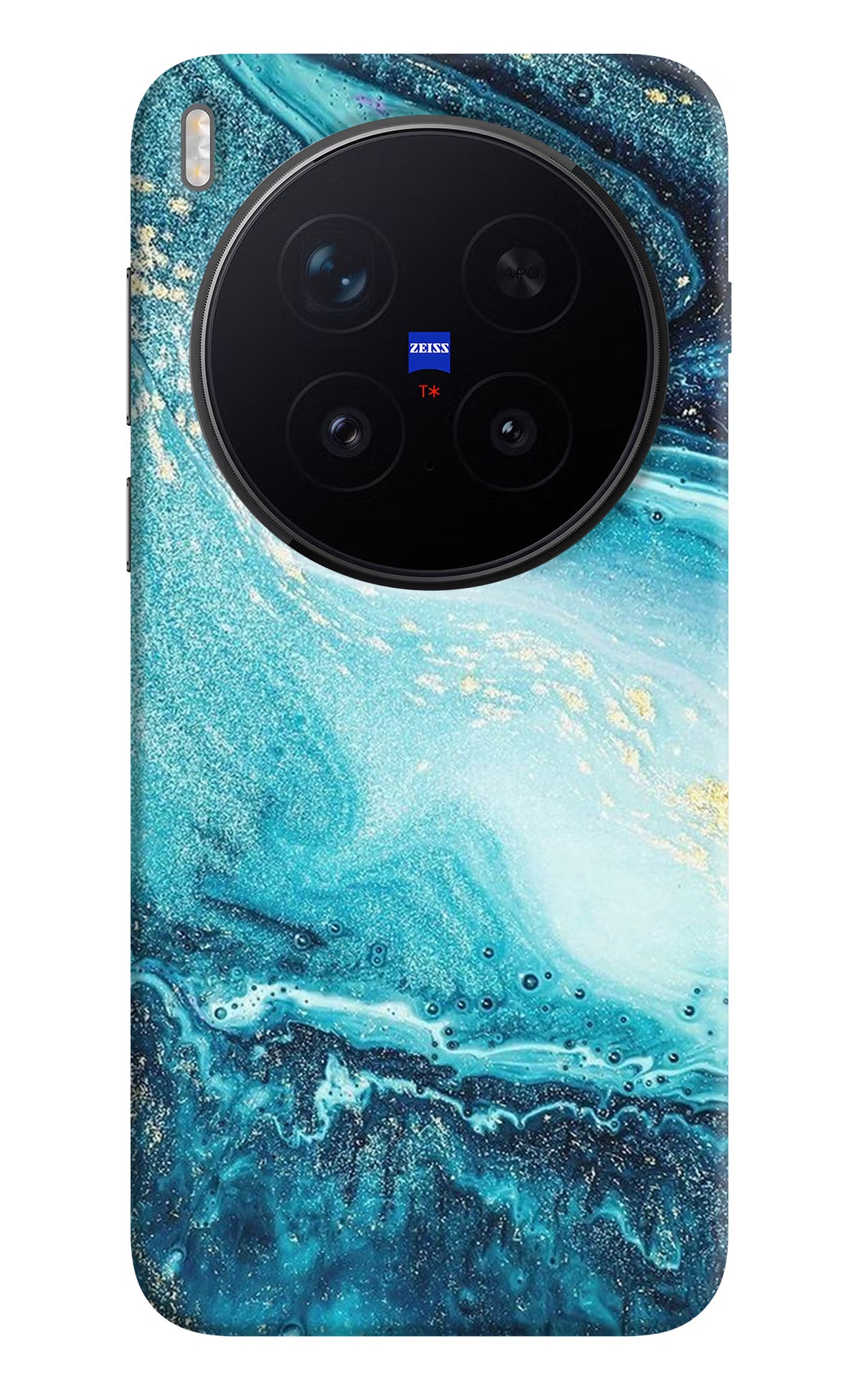 Blue Glitter Marble Vivo X300 Pro Hard Case Back Cover by Casekaro