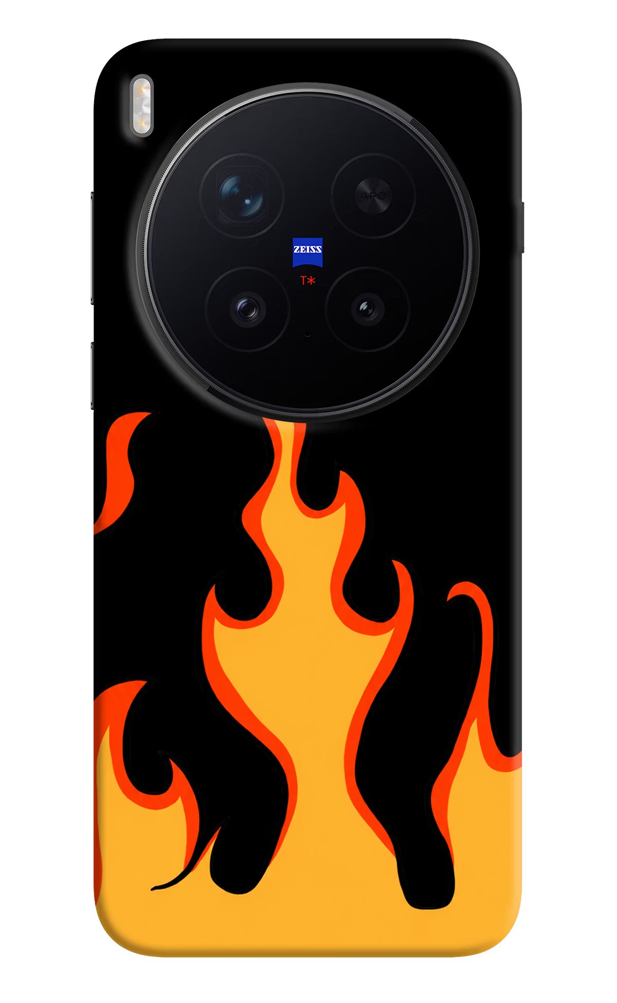 Fired Up – Black Vivo X300 Pro Hard Case Back Cover by Casekaro