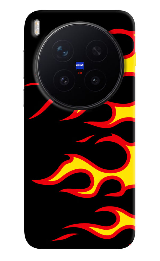 Side Sweep Flames Vivo X300 Pro Hard Case Back Cover by Casekaro