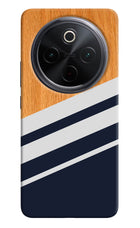 Blue and white wooden iQOO Z10 5G Hard Case Back Cover by Casekaro