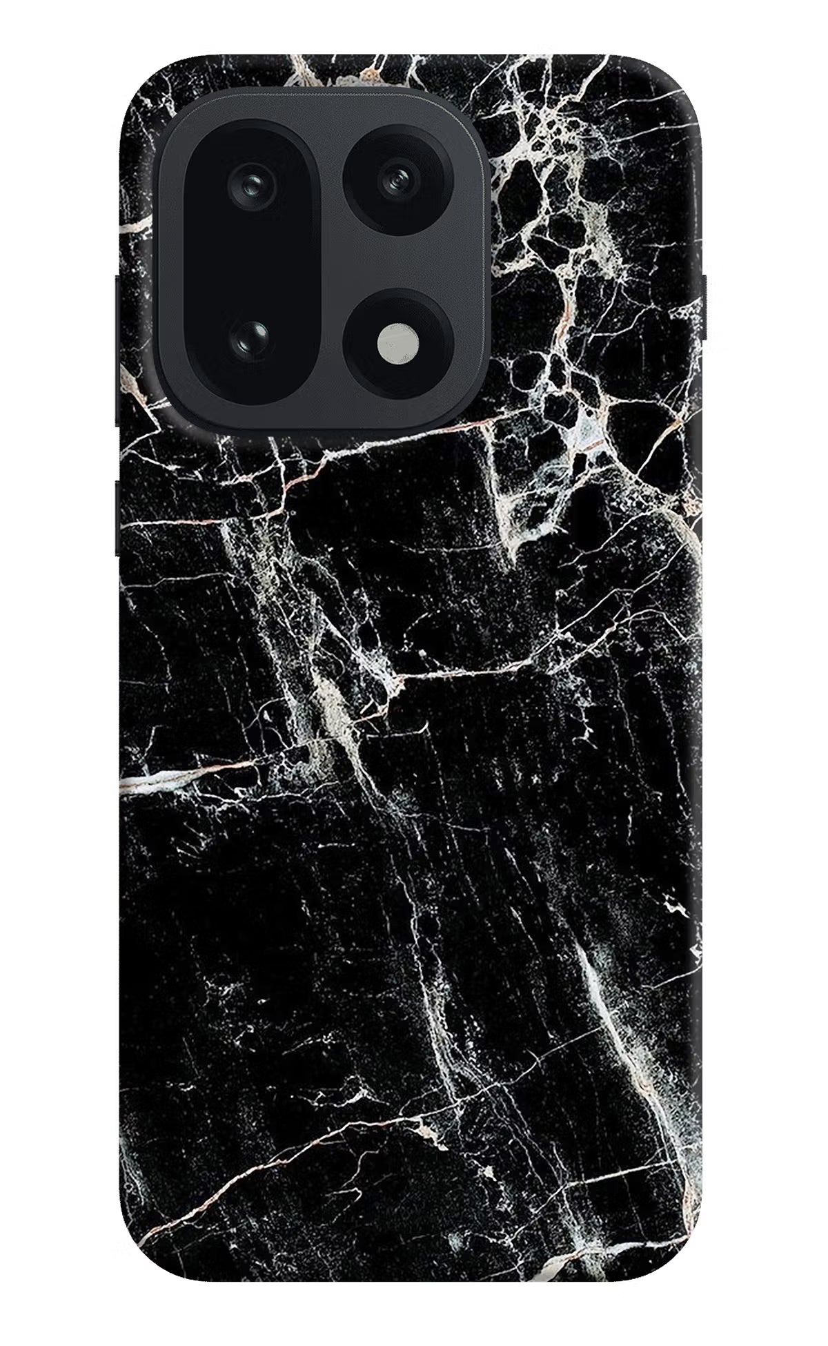 Black Marble Texture OnePlus 15 Hard Case Back Cover by Casekaro