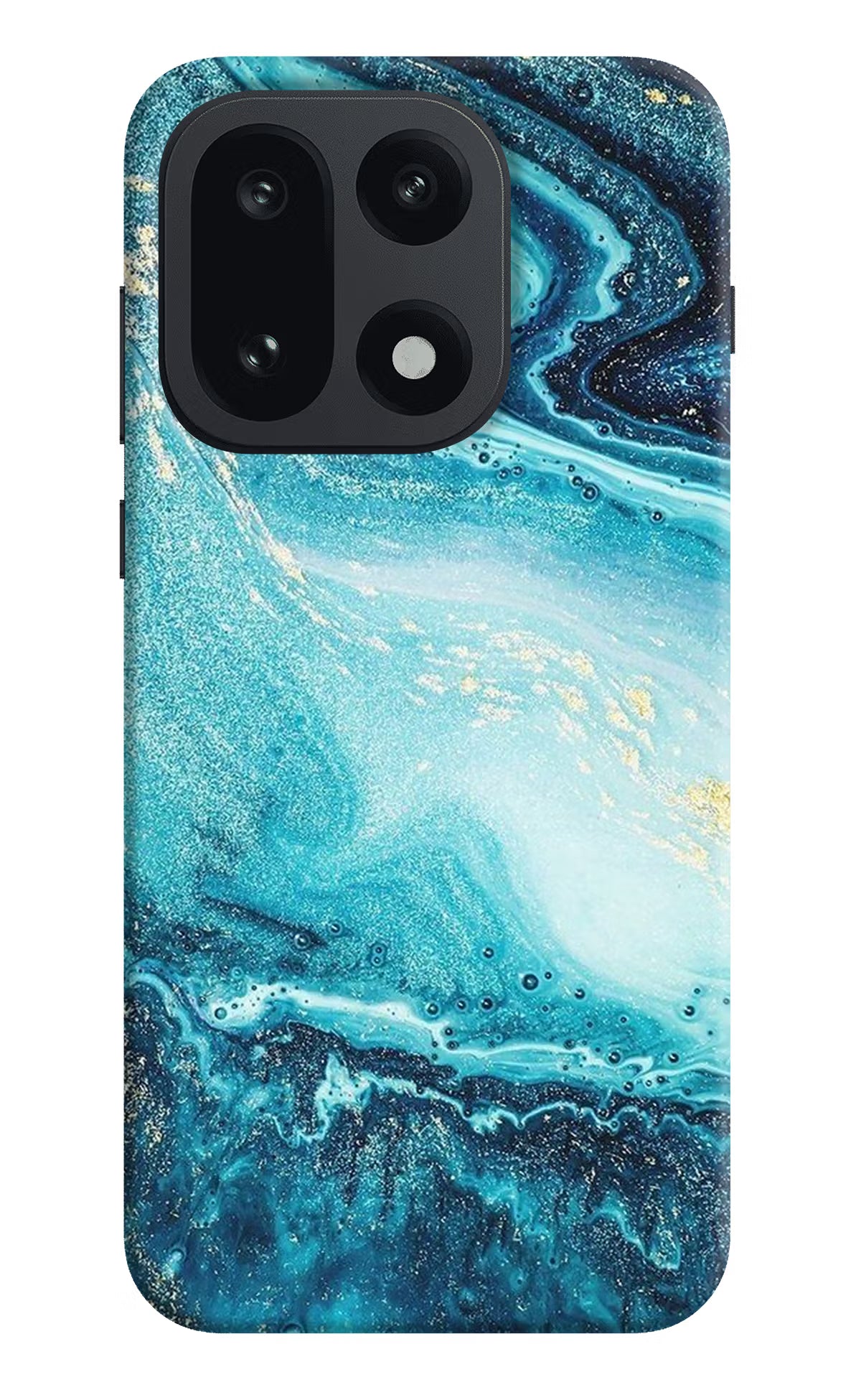 Blue Glitter Marble OnePlus 15 Hard Case Back Cover by Casekaro