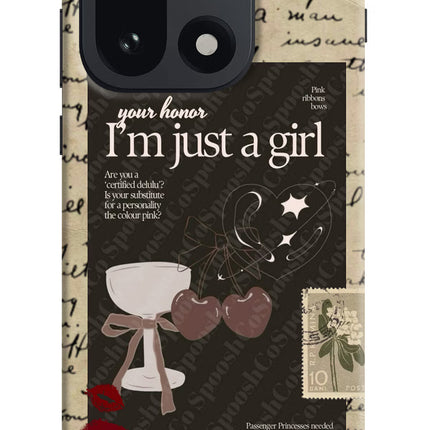 I am just a girl OnePlus 15 Hard Case Back Cover by Casekaro