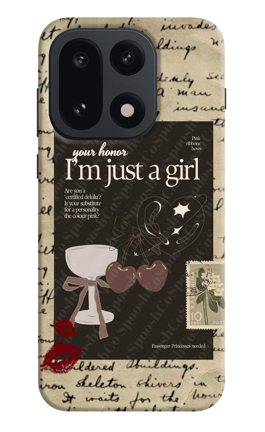I am just a girl OnePlus 15 Hard Case Back Cover by Casekaro