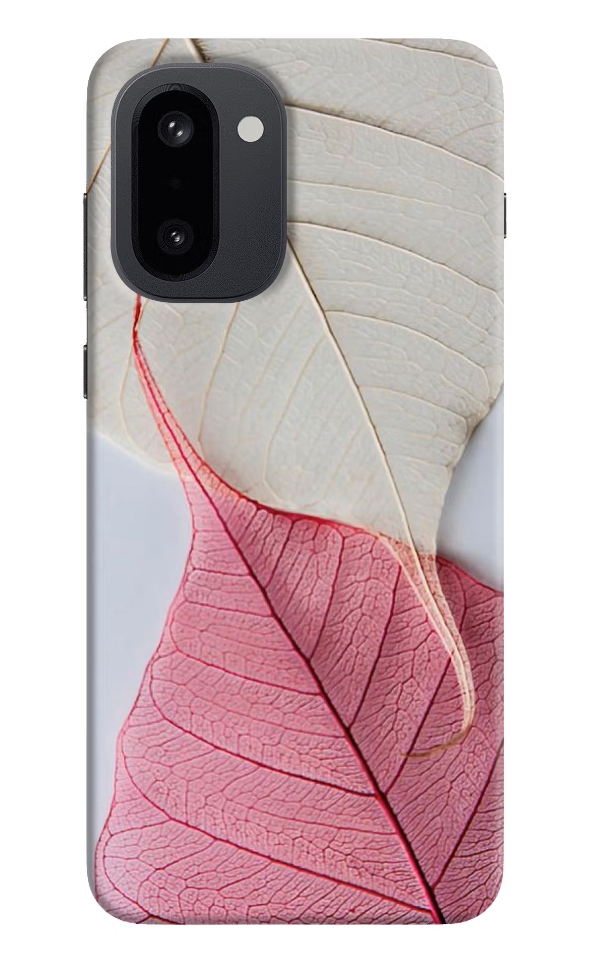 White Pink Leaf OnePlus 15R Hard Case Back Cover by Casekaro