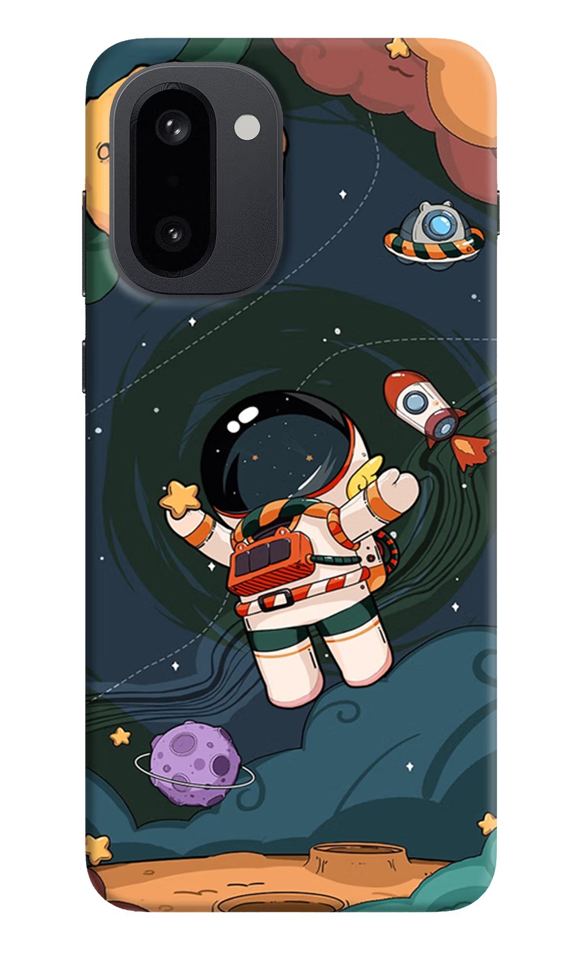 Cartoon Astronaut OnePlus 15R Hard Case Back Cover by Casekaro