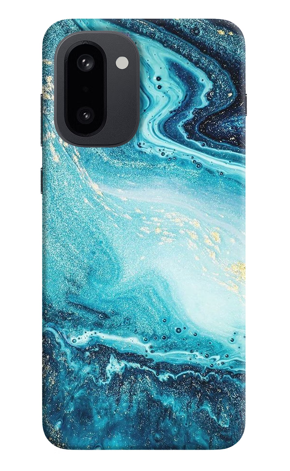 Blue Glitter Marble OnePlus 15R Hard Case Back Cover by Casekaro