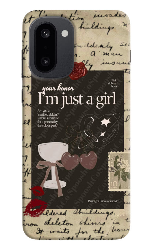 I am just a girl OnePlus 15R Hard Case Back Cover by Casekaro