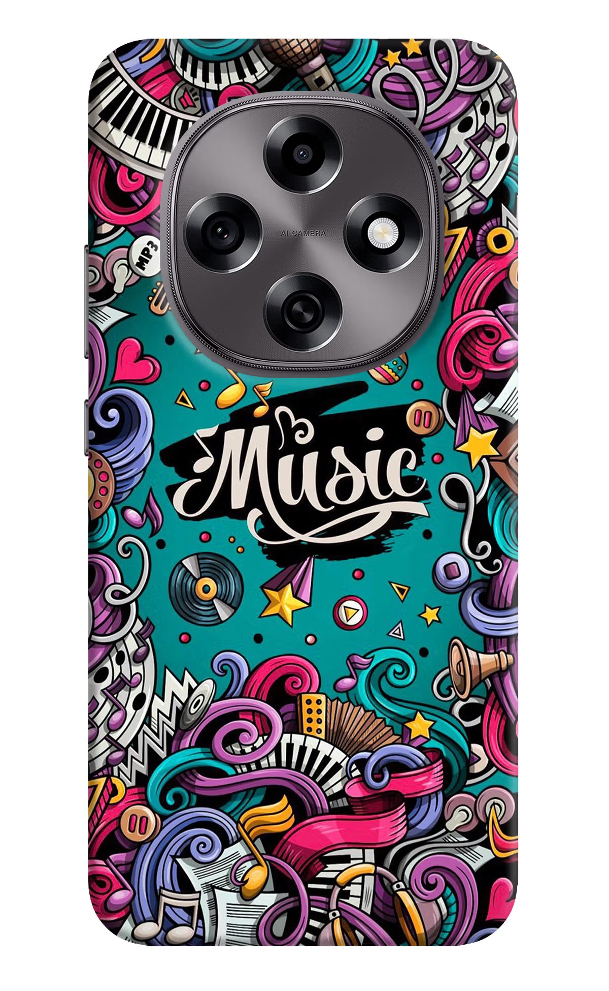 Music Graffiti Oppo F31 Pro 5G Hard Case Back Cover by Casekaro