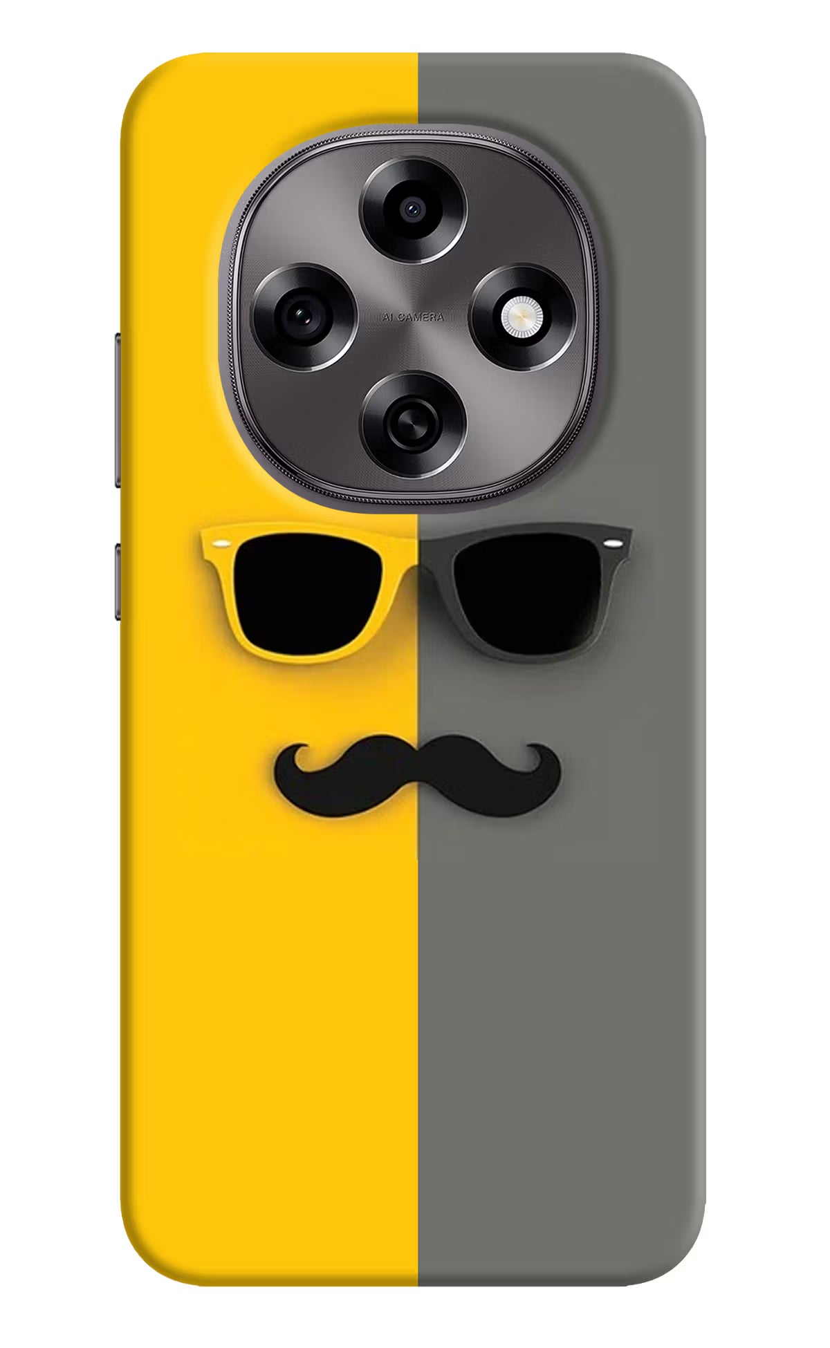 Sunglasses with Mustache Oppo F31 Pro 5G Hard Case Back Cover by Casekaro