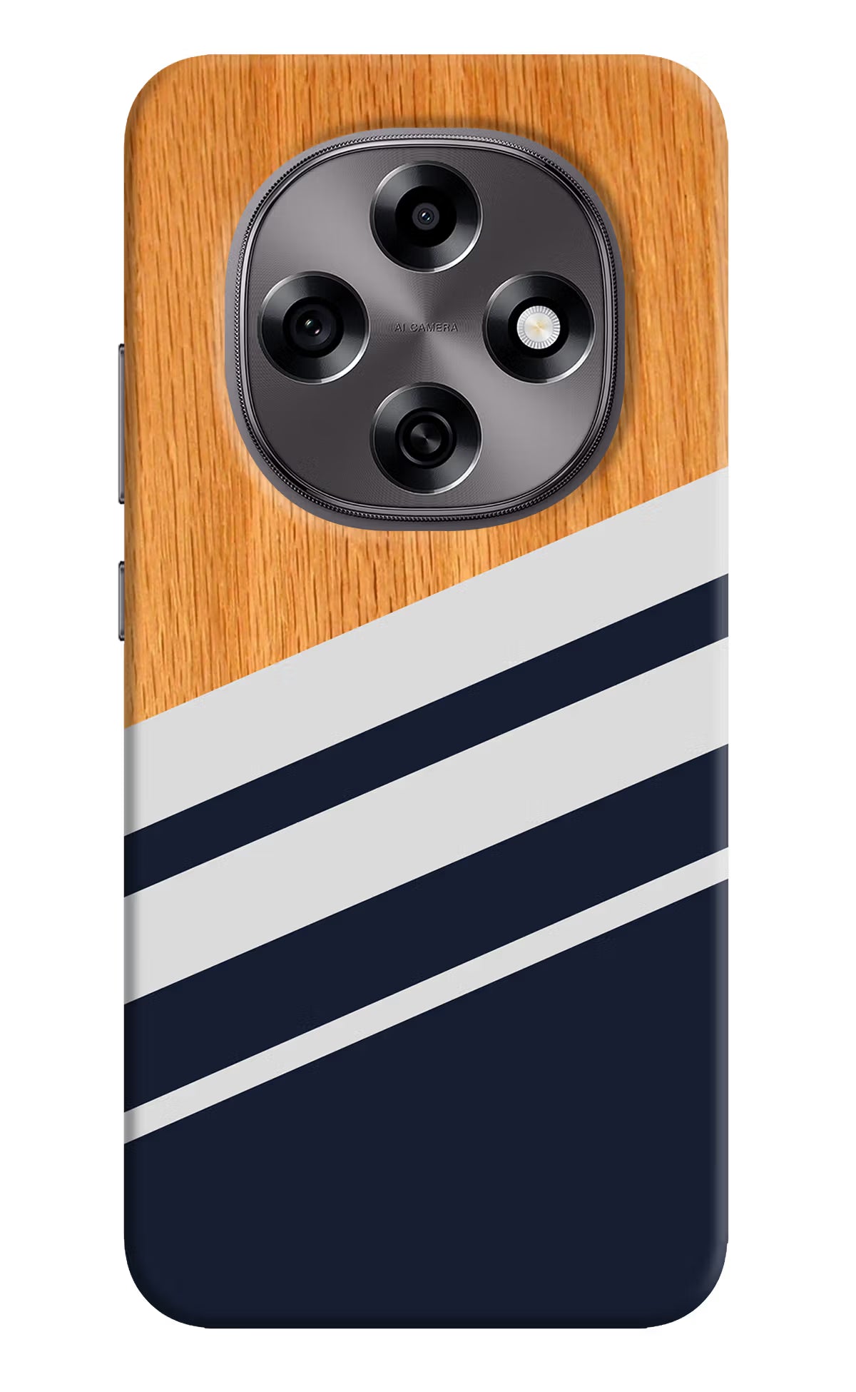 Blue and white wooden Oppo F31 Pro 5G Hard Case Back Cover by Casekaro